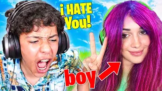 GIRL Voice Trolling Him in Fortnite! (Hilarious)