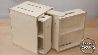 New way to use drawers for high places / vertical drawer / storage idea / woodworking