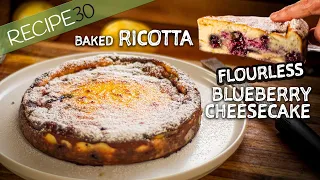 Why Italians go crazy for this dessert!  Ricotta Cheese Cake with Blueberries