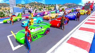 GTA V - FNAF and POPPY PLAYTIME CHAPTER 3 in the Epic New Stunt Race For MCQUEEN CARS by Trevor #005