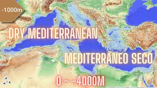 Mediterranean Flood Map - sea level (0 to -4000m)