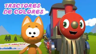 TRACTORES DE COLORES 🚜  El gatito Koté 😺 Juegos infantiles y dibujos animados