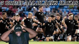 American Football player react to 5 GREAT ALL BLACKS HAKAS