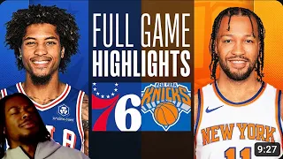 Philadelphia 76ers vs New York Knicks - Full Game Highlights | March 10, 2024 | REACTION