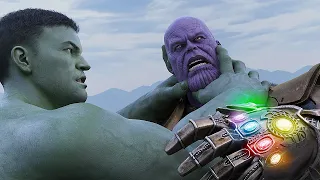 THANOS vs HULK FIGHT AVENGERS INFINITY WAR SPIDER-MAN IRON MAN & BLACK PANTHER