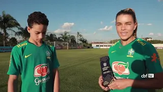 Bernardo atleta sub-14 do Araguaia com mamãe Tamires da seleção brasileira em treinamento especial