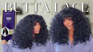 😍 $33 Super Affordable Curly Bang Wig Tutorial|Butta Lace HollyWood Wave 26"|SyntheticWigSeries