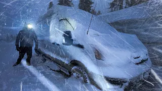 SNOWSTORM Survival in my VAN! | Solo Blizzard Winter Storm Camping