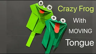 Crazy Frog With Moving Tongue/Moving Paper Toys/Easy Paper Craft For Kids/Origami Frog/Paper Toys