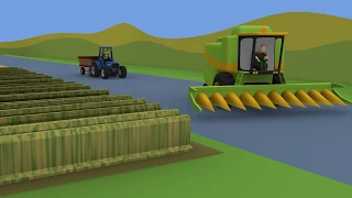 Cartoons for children about Tractors and farmers - A small farm and Colorful Tractors for Children