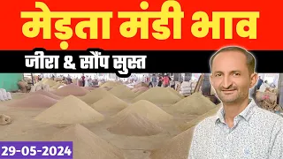 मेड़ता मंडी भाव, जीरा भाव | Jeera Bhav | Sunp Bhav | Ishabgol Bhav | Merta Mandi Bhav Today 29-05-24