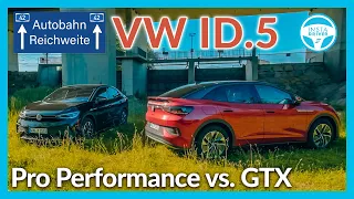 VW ID.5 | Reale Reichweite und Verbrauch auf der Autobahn - Pro Performance vs GTX