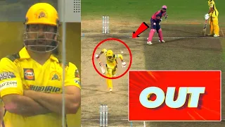 Jadeja Obstructing the field Given Out by Third Umpire after Rajasthan Royals Appeal vs CSK