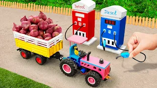 Diy tractor making mini Double Petrol Pump | diy Planting & Harvesting Union Farm | HP Mini