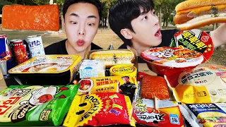 ASMR MUKBANG | HONEY JELLY CANDY, NOODLES, Tteokbokki, Desserts, Hotdog, sausage, Convenience store