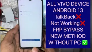 All Vivo Device Frp Bypass Android 13 “TalkBack Not Working” FRP Bypass New Method Without Pc ✅