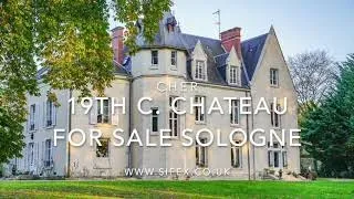 Fully restored late 19th C. Neo gothic style chateau for sale in the Cher.