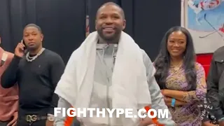 FLOYD MAYWEATHER IMMEDIATELY AFTER BRAWL WITH GOTTI TEAM IN MIDDLE OF FIGHT: “KEEP THAT SAME ENERGY”