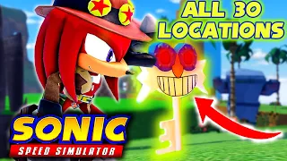 HOW TO GET ALL KEYS FAST! (UNLOCK TREASURE HUNTER KNUCKLES) SONIC SPEED SIMULATOR