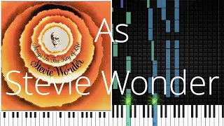 🎹 As, Stevie Wonder, Synthesia Piano Tutorial