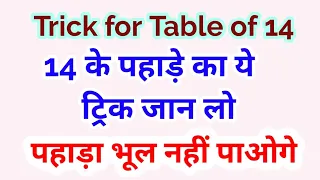 Trick for table of 14, Multiplication table trick, Maths Trick, Maths table trick