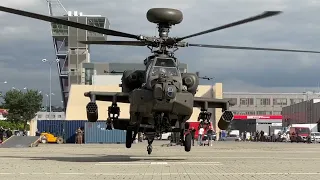 Kielce. Boeing Apache AH-64 ląduje na terenie Targów Kielce (03.09.2022)