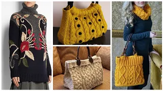 Sweaters and bags knitted with wool (share ideas)#knitted #crochet #sweater #bag  @nixcrochet