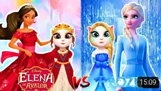 MY Talking Angela 2 💖💚♥️Elena 😍🌈🚀of Avalor Vs  Elsa ⛄❄️ of Frozen 🤣💥#Cosplay 🌈🚀🔥#song#elena#myangela