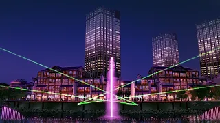 Amazing Musical Fountain Show with Water Screen Movie and Laser Projection