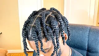 How To: Two Strand Twist Men! (Grow Longer Hair Faster)