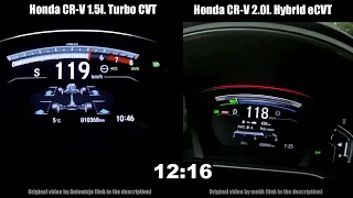 Honda CR-V 1.5l Turbo CVT vs CR-V 2.0 Hybrid eCVT 0-100 Km/h acceleration