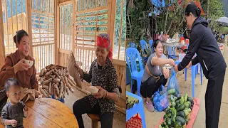 Harvesting squash go to the market sell & Processing cassava, preserving food for pigs | Ha Ton Chai