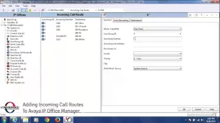 How to Add Incoming Call Routes via Avaya IP Office Manager Tool