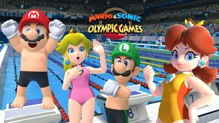 Swimming ( Gameplay ) Mario & Sonic At The Olympic Games Tokyo 2020 Daisy Mario Luigi Peach & More c