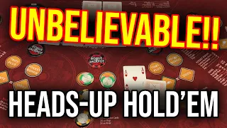 HEADS UP HOLD'EM!! AWESOME BAD BEAT HIT!! GREAT RUN!!
