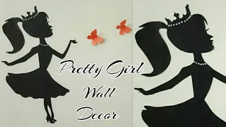 DIY room decor idea | making girl with butterflies  | wall decor for living room | wall sticker