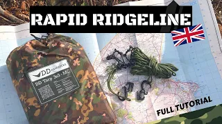 RAPID Deploy Tarp Ridgeline • Step by Step Tutorial • Stealth Camping • Survival Bushcraft • How to