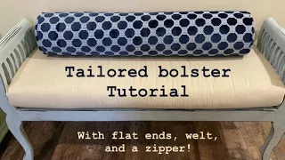 How to make a tailored bolster or neck roll pillow cover that fits and looks perfect every time!