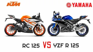 KTM RC 125 VS YAMAHA YZF R125 _DETAILED COMPARISON_MILEAGE_TOP SPEED_PRICE_BIKE INFORMER