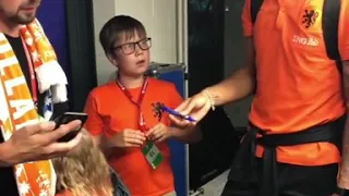 This adorable girl was too nervous to even turn around for a when Virgil van Dijk came to say hello