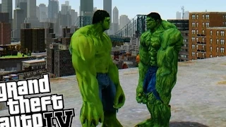 NEW HULK VS OLD HULK - AWESOME BATTLE (Grand Theft Auto IV Hulk Mod)
