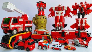 RED TRANSFORMERS Tobot Robot Truck Car Aventure, Tractor, Tritan Deltatron, Train STOPMOTION Movie