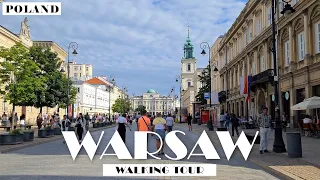 [4K] POLAND WARSAW The Krakowskie Przedmiescie Street WALKING TOUR/SPACER PO CENTRUM  WARSZAWY