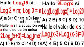 LOGARITMOS PROBLEMAS RESUELTOS ALGEBRA NIVEL ADMISION