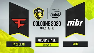 CS:GO - MIBR vs. FaZe Clan [Dust2] Map 3 - ESL One Cologne 2020 - Group B - EU