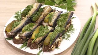 Бутерброды со шпротами  / Очень вкусная и простая закуска на Праздничный стол !