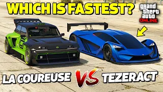 GTA 5 Online: LA COUREUSE VS TEZERACT (WHICH IS FASTEST ELECTRIC CAR?)