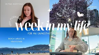 a week in my life | come to work with me, 5am routine, audition, spring walks