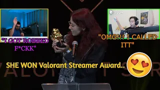 Kyedae Winning the Valorant Streamer of the Year Award Shahzam and Tarik Reacts (Full Video at End).