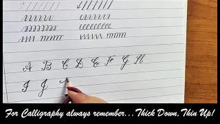 Calligraphy Alphabets | Pencil Calligraphy for Beginners | Uppercase Alphabets | Capital Letters